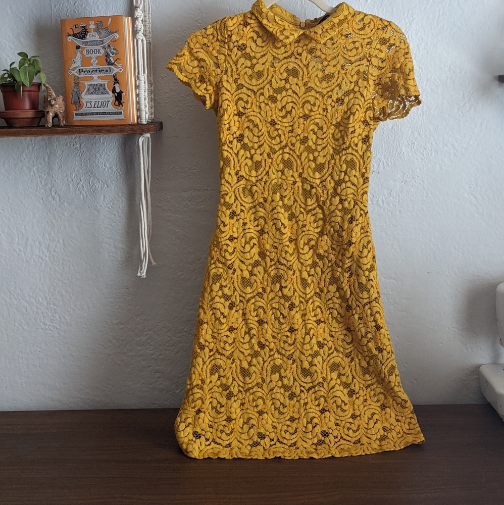 Zara Basic Yellow Floral Dress